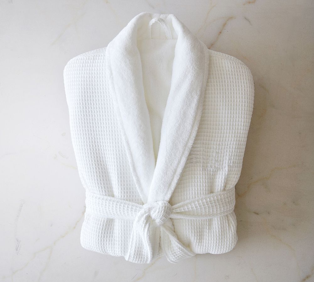 Waffle Weave Resort Robe - White, Medium
