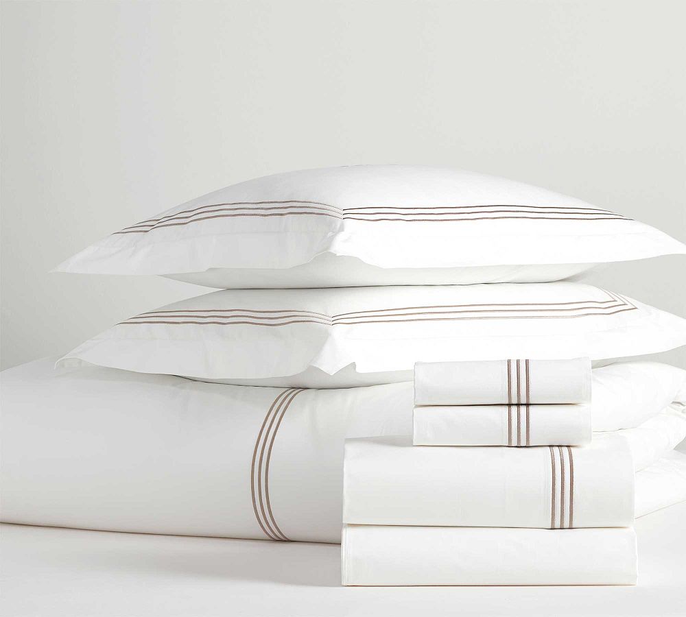Grand Organic Percale Bedding Bundle - King, Taupe
