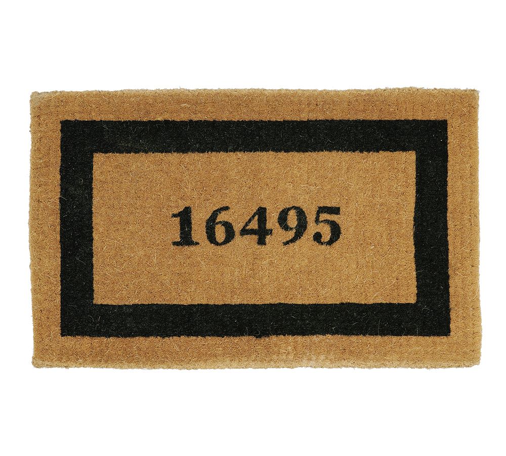 Pottery Barn Personalized Framed Doormat - 22x36, Black, Customized Tuttle