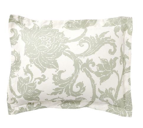 Loretta Belgian Flax Linen Sham, Celadon, Standard