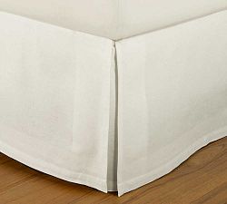 Open Box: Essential Linen Cotton Bed Skirt, King, 14" - Classic Ivory