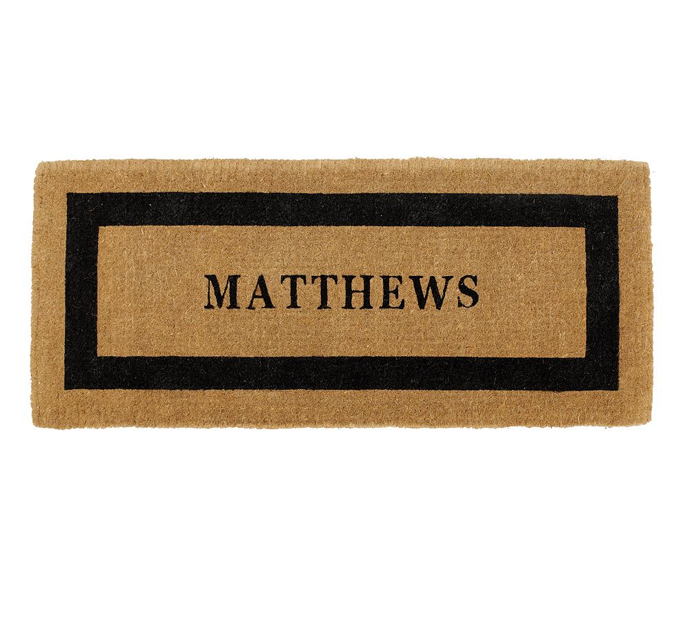 Personalized Framed Doormat "Cruse" - 24" x 57", Black