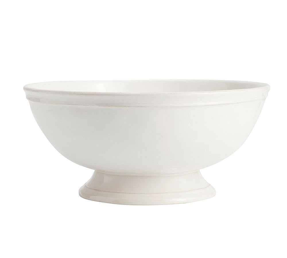 Cambria Handcrafted Stoneware Large Footed Serving Bowl - Large (12.5"dia. x 5.5"H) - Stone