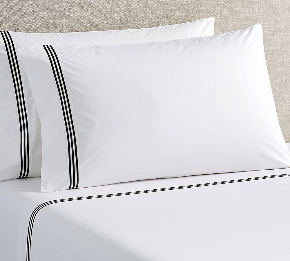 Grand Organic Percale Pillowcases - Set of 2 - Black, Standard, Set of 2