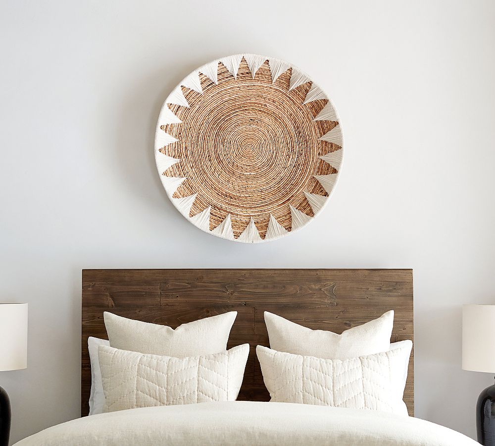 Sunny Handwoven Basket Wall Art - Natural/White - 37"
