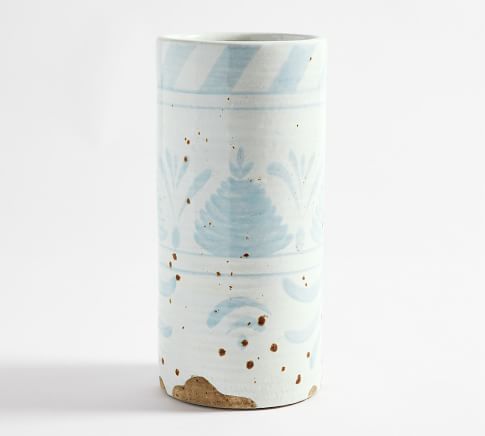 Large Chambray Patterned Vase - 15"H
