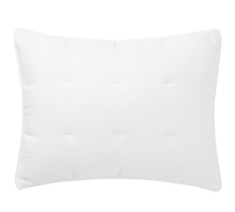 Belgian Flax Linen Comforter Sham, White, Standard, Set of 2