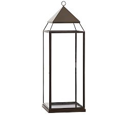 Open Box: Malta Glass & Metal Outdoor Lantern, XL 41.25" - Bronze