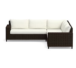 Torrey Square Arm Sectional 3pc - 1 RA Loveseat, 1 Corner, 1 LA Loveseat, HP Canvas; White