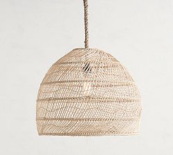 Open Box: Flora Rattan Pendant, Large, 23" Diam.