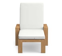 Malibu Outdoor Cushion Single Chaise, High Performance Canvas; White