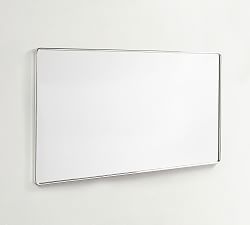 Open Box: Vintage Double Wide Rectangular Mirror, French Cleat Mount - Polished Nickel