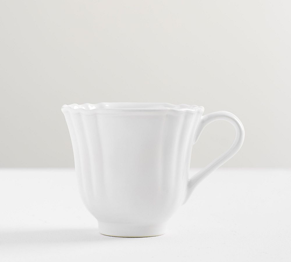 Monique Lhuillier Juliana Scalloped Mugs - Set of 4 | White