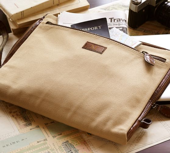 Saddle Canvas Zipper Laptop Sleeve