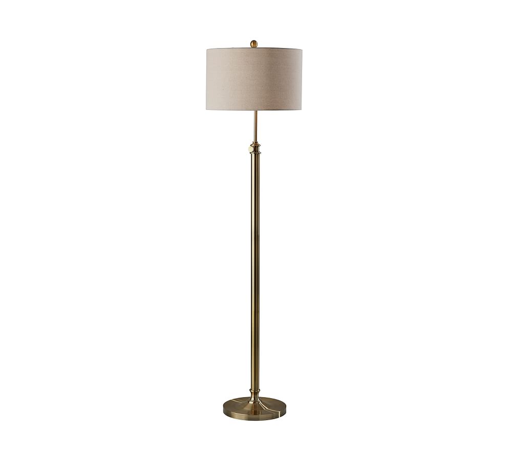 Pottery Barn Fig Iron Adjustable Floor Lamp (66") - Antique Brass