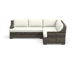 Huntington Slope Arm Sectional 3pc - 1 RA Loveseat, 1 Corner, 1 LA Loveseat, HP Canvas; White
