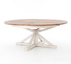 Hart Round Reclaimed Wood Extendable Dining Table - Thumbnail 4