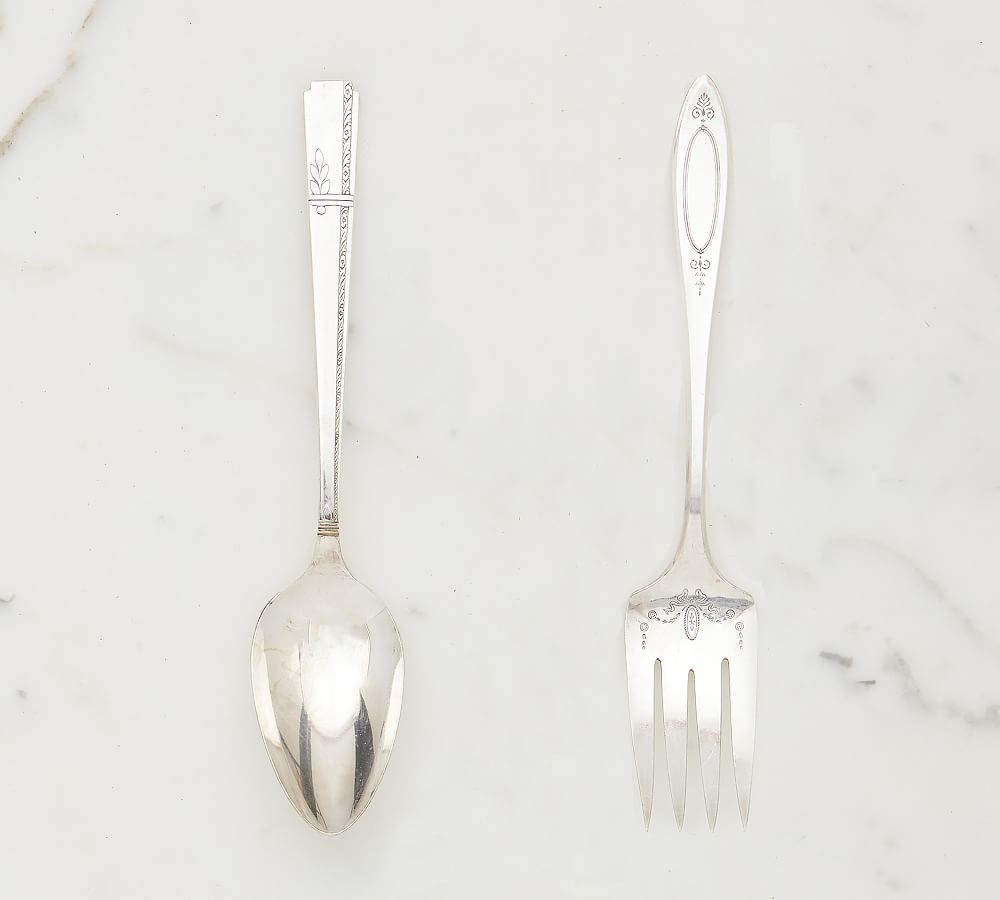 Vintage Found Hotel Silver Serving Utensils - Set of 2 - Set Of 2