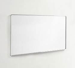 Open Box: Vintage Double Wide Rectangular Mirror, French Cleat Mount - Chrome