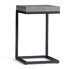 Open Box: Sloan Concrete Outdoor C-Table (24") - Black, Concrete
