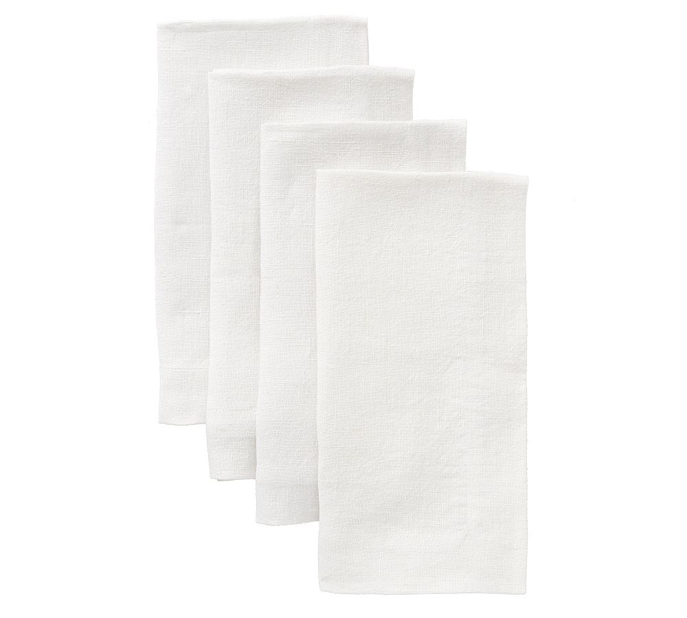 Mason Oversized Linen Napkins - Set of 4 - Set of 4 - White