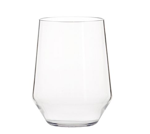 Happy Hour Outdoor Stemless Wine Glasses, Set of 4 - Clear