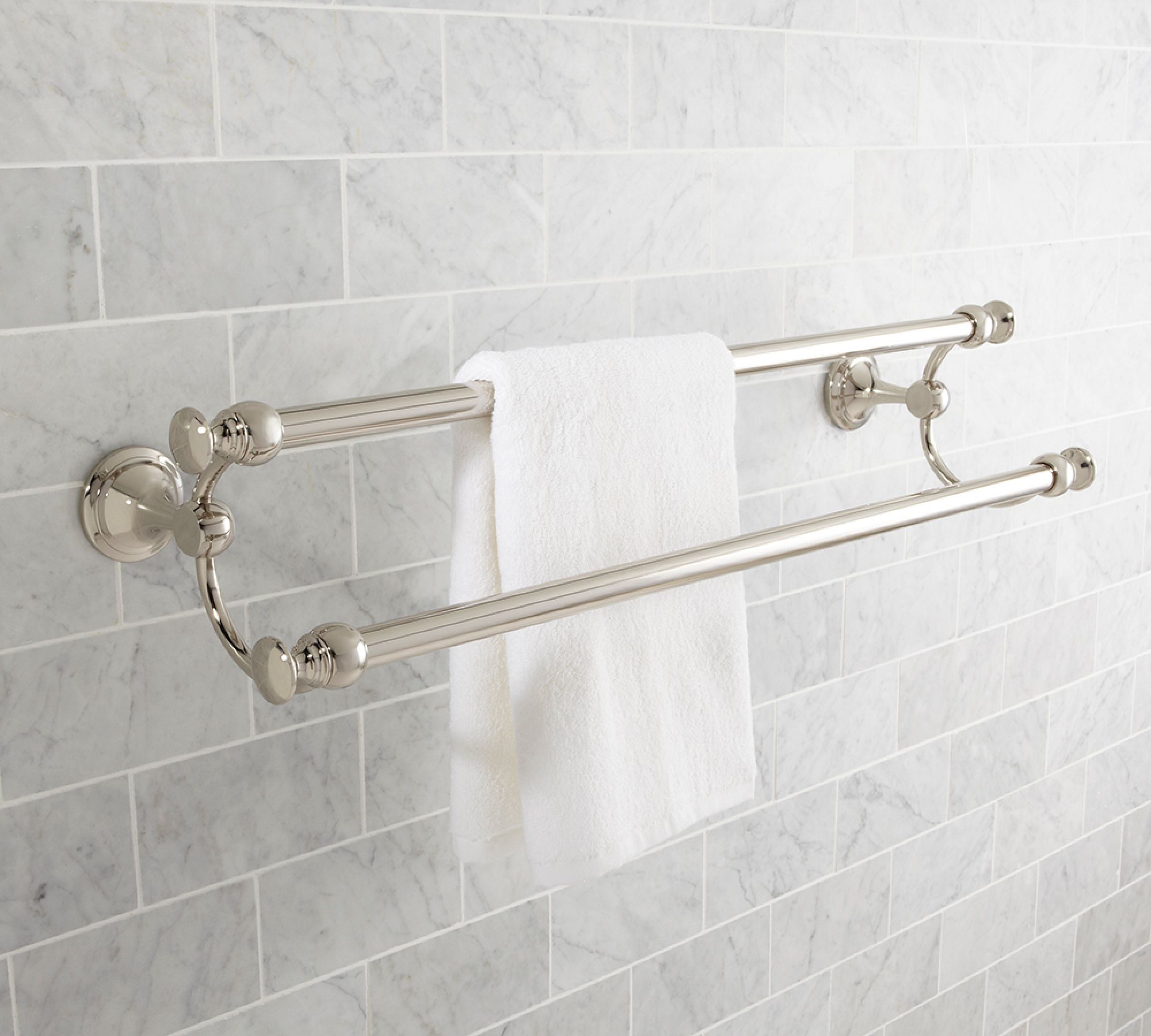 Mercer Double Towel Bar - Polished Nickel