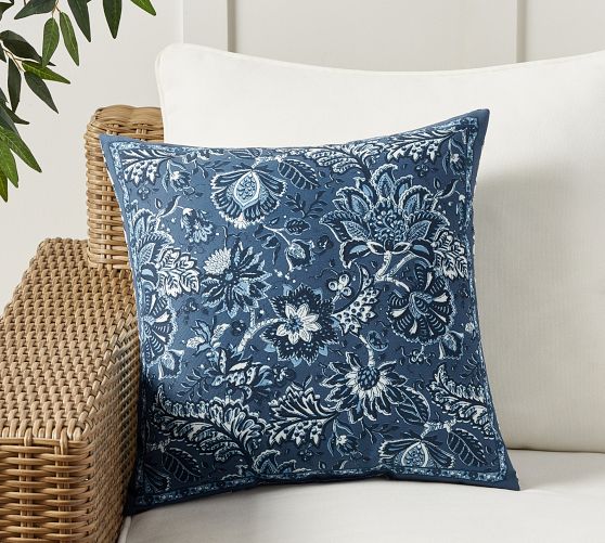 Evalina Reversible Floral Outdoor Pillow - Thumbnail 2