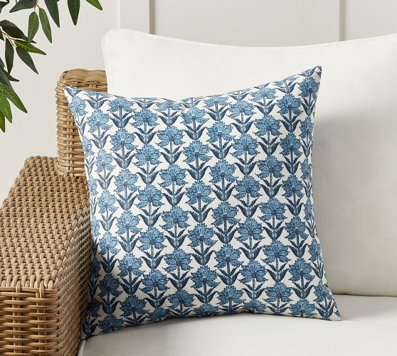 Evalina Reversible Floral Outdoor Pillow - Thumbnail 3