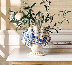 Printed Floral Shell Vase