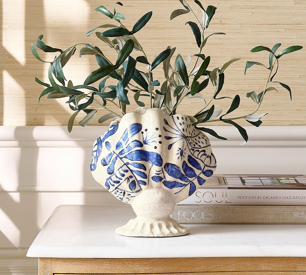 Printed Floral Shell Vase by Pottery Barn