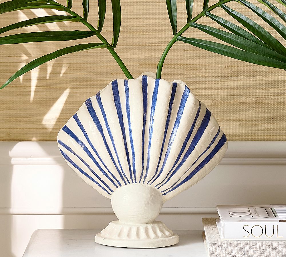 Printed Striped Shell Vase by Pottery Barn