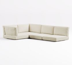 Cushion Cover Only: Huntington Square Arm Sectional 4pc - 1 Corner, 2 RA/LA, 1 Armless Chair,  HP Canvas; Natural