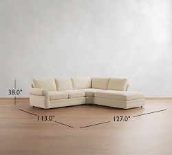 Pearce Roll Arm Deep Seat 3-Piece Bumper Sectional (127")
