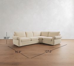 Pearce Roll Arm Deep Seat 3-Piece Wedge Sectional (127")