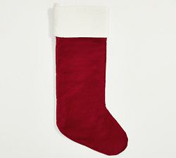 Open Box: Classic Velvet Stocking, Xtra Large - Red With Ivory Cuff