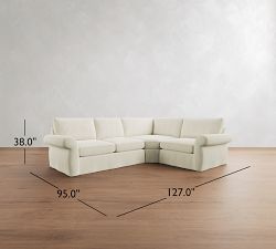 Pearce Roll Arm Deep Seat Slipcovered 3-Piece Wedge Sectional (127")