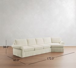 Pearce Roll Arm Deep Seat Slipcovered Cuddle Chaise Sectional (142"&ndash;172")