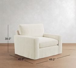 Pearce Square Arm Deep Seat Slipcovered Chair and a Half