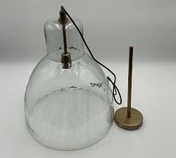 Open Box: Bridget Recycled Glass Pendant, Large (17") - Tumbled Brass