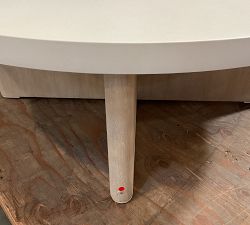 Open Box: Cayman Concrete &amp; Eucalyptus Round Outdoor Nesting Coffee Table (40") - Biscotti, White