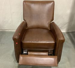Open Box: Irving Roll Arm Leather Manual Tall Recliner without Nailheads (41") - Statesville Molasses, Coffee