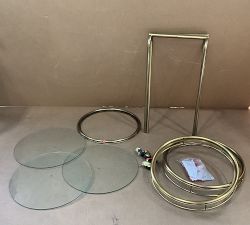 Open Box: Three Tier Metal Bar Cart (20") - Brass