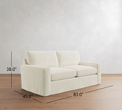 Pearce Square Arm Deep Seat Slipcovered Sofa (66"&ndash;112")