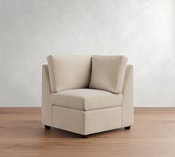 Open Box: Cameron Modern Square Arm Upholstered Corner - Sunbrella® Performance Herringbone Oatmeal