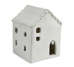 Open Box: Handcrafted Ceramic Christmas Village House, Large - White