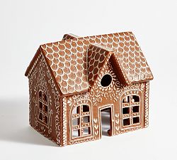 Open Box: Handcrafted Gingerbread Village House, Wide (7"H) - Brown