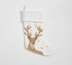 Open Box: Embellished Stocking Reindeer - Ivory