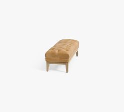 Edgewood Tufted Leather Bench
