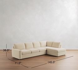 Pearce Square Arm Deep Seat Return Bumper Sectional (115"&ndash;145")